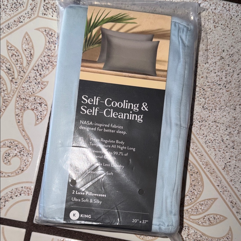 Miracle Brand King Self-Cooling & Self-Cleaning Pillowcases in Sky Blue